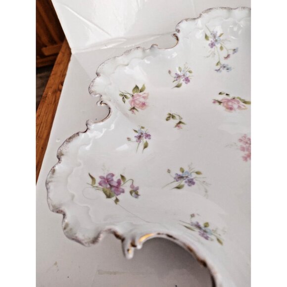 Antique ROSENTHAL MONBIJOU Scalloped Serving Platter Floral 11 3/4" x 10 1/2" - Picture 6 of 13